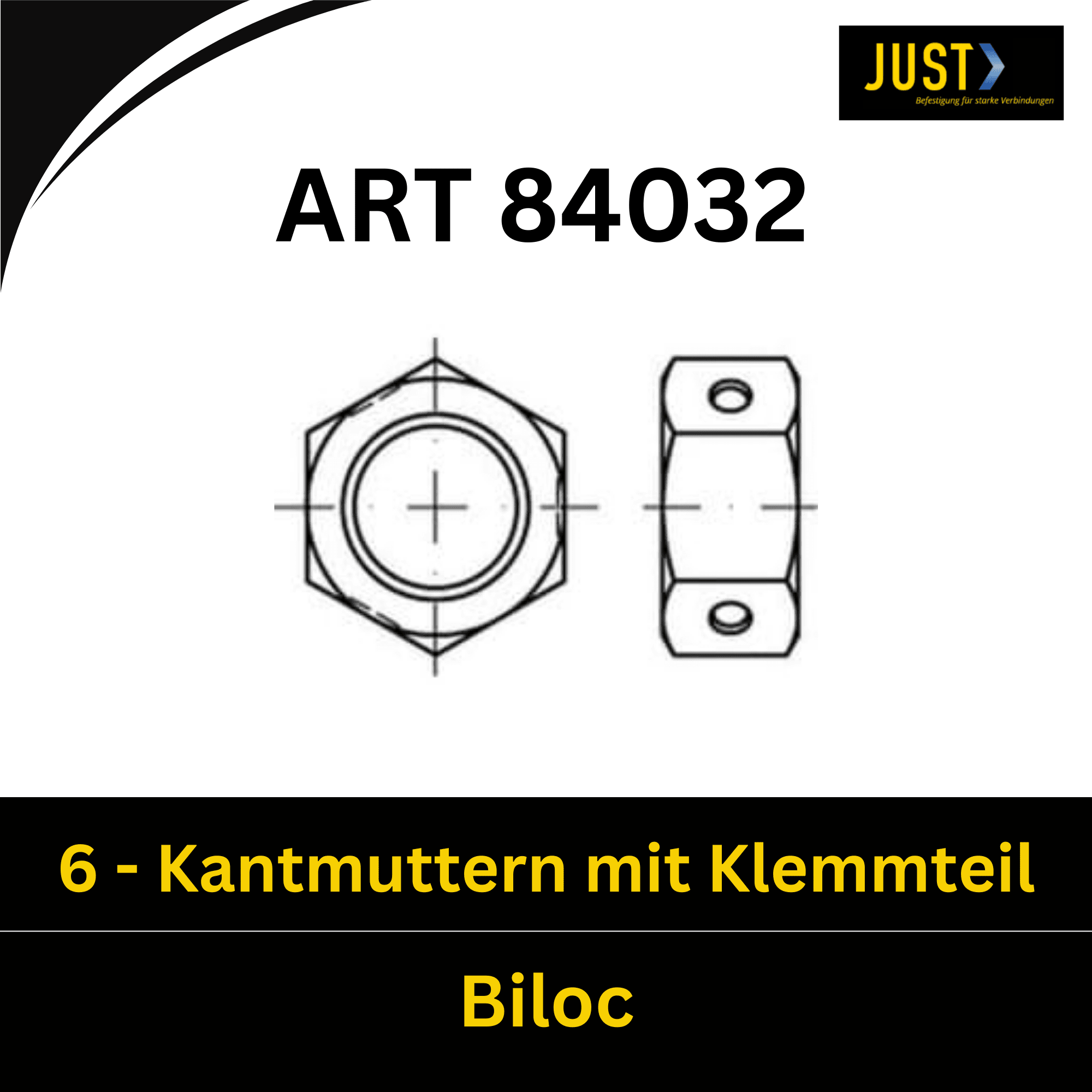 Bild für Kategorie ART 84032 ➤ Sechskantmutter mit Klemmteil - Biloc